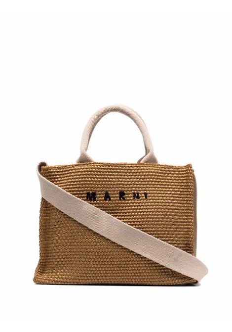 small rafia tote bag woman brown MARNI | SHMP0077U0 P3860Z0R42